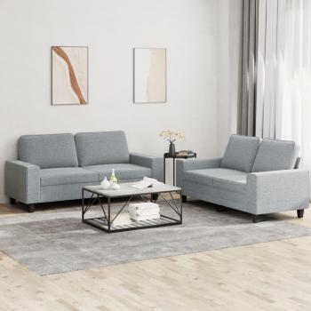 Ensemble de canapés 2 pcs gris clair tissu vidaXL