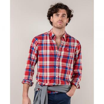 Hombre Slim Rojo‑Azul Camisa El Ganso