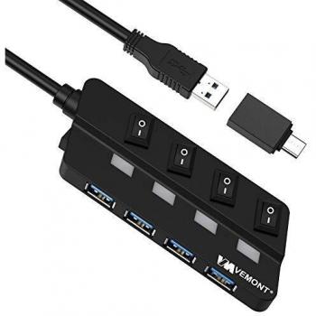 Multi-Device USB 3.0 Hub with On/Off LEDs