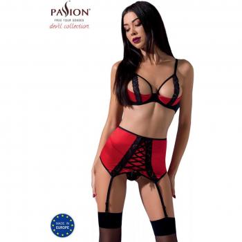 Ensemble 3 Pièces Porte-Jartelles Femmina Rouge Satiné XXL/XXXL