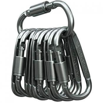 Robuste Karabinerhaken mit Schraubverschluss, 10er Set, 80mm aus Aluminium