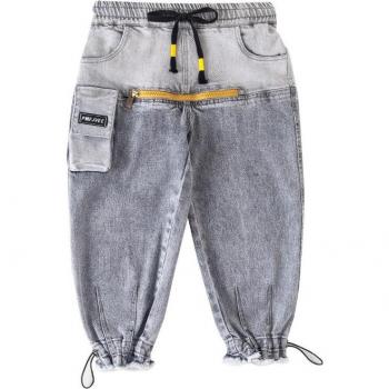 Pantalon Cargo en Jean pour Garçons avec Décoration et Zip