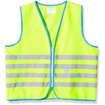 Wowow Fun-Warnweste für Kinder, Gelb fluoreszierend, Größe M (7-9 J.)