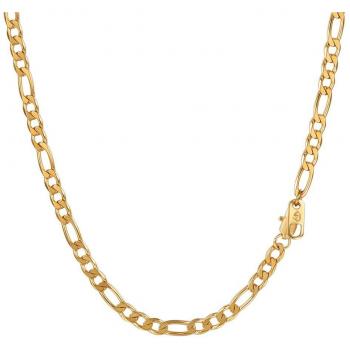 Chaîne longue 76 cm Prosteel Figaro, Or plâqué, 1+3