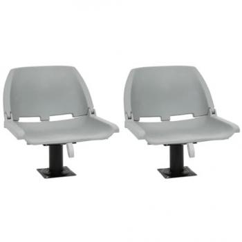 Klappbares 4-teiliges Bootssitz-Set grau 48x51x41 cm ohne Kissen