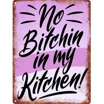 No Bitchin' in My Kitchen Plaque – Dual‑Tone (Black/Purple), One Size