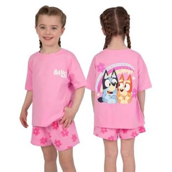 Character Duo: Bluey Girl & Bingo Tee with Shorts (Pink, 6-7 yrs)