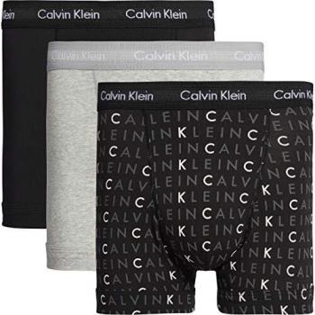 Calvin Klein Men's 3-Pack All-Over Logo Cotton Stretch Boxer Trunks