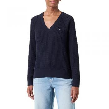 Tommy Hilfiger Pullover WW0WW43093 Dunkelblau Regular Fit L Damen