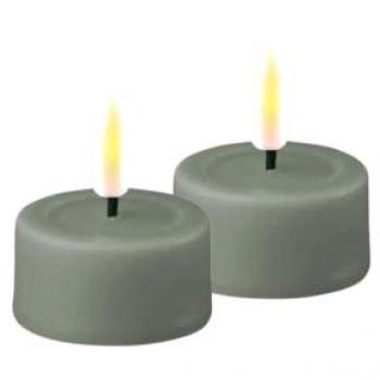 Salbei Grün LED Tafelkerzen von Deluxe Homeart