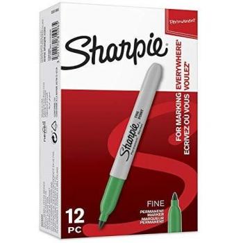 Sharpie Fine Point Permanentmarker Grün, 1mm Spitze (12er-Pack)