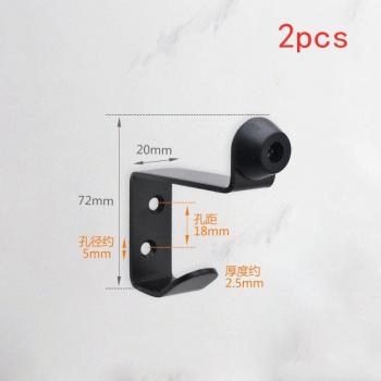 2pc Rubber Anti-Collision Door Hook with Stainless Steel Coat Hook
