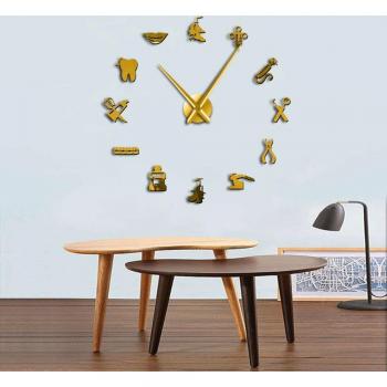 Große 3D‑Wanduhr für Dentalpraxis – stilvolles Dekor