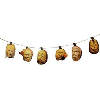 Ghostly Pumpkin Face Decorative Garland