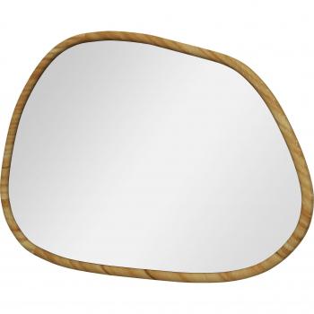 HOMCOM Specchio da Parete Moderno con Bordi Irregolari e Cornice in Legno per Camera e Ingresso, 70x50cm Aosom