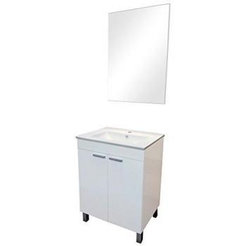 Mueble Baño 60 Cm + Espejo Lc1-60 Blanco 60 X 80 X 45 Cm