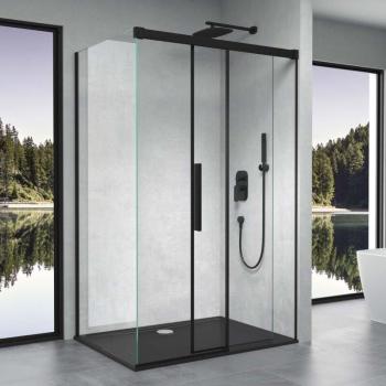 Paroi de Douche Noir 75x120x195cm avec Amortisseur Ravenna12K