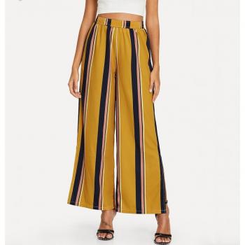Casual Striped Wide Leg Leggings