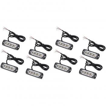 Lumière stroboscope amber 8x4 pour panne de grill, 12 V / 24 V