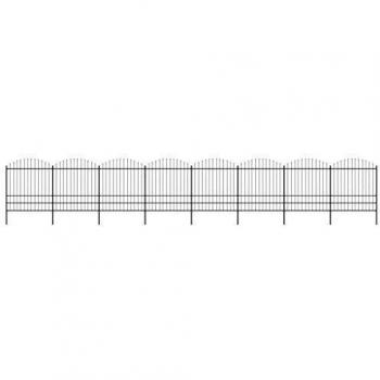 Recinzione Giardino Punta a Lancia (0,75-1)x3,4m Acciaio Nera Recinto vitaXL