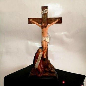 Tabletop Resin Statue of Virgin Mary and Jesus