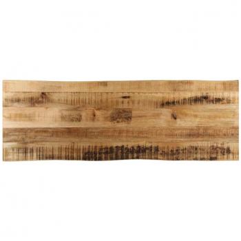 Table en bois de manguier brut 120x40x2,5 cm avec bords naturels
