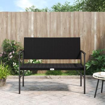 Black Poly Rattan 2-Seater Garden Bench from Vidaxl
