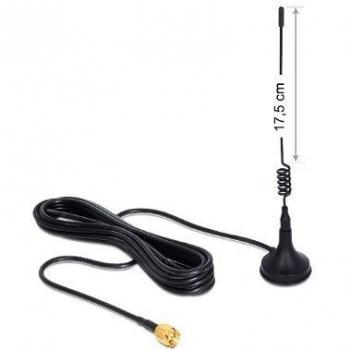 GSM / UMTS Antenne SMA 3 dBi omnidirektional mit magnetischem Standfuß starr schwarz