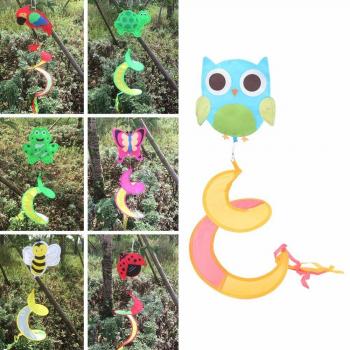 Molino de viento espiral para jardín con diseño de animal, juguete para niños, 1 unidad