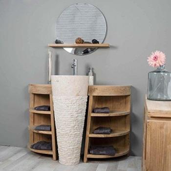 Wanda Collection Mueble de baño 120 cm con lavabo crema