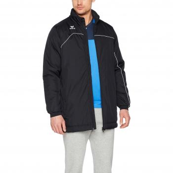 Herren Winterjacke Erima Club 1900 2.0 – Schwarze/Weiße Stadionjacke – Größe S