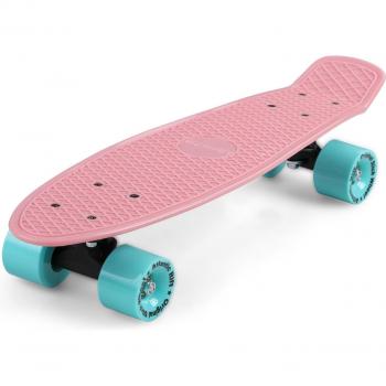 Skateboard retro à la mode rose menthe, roues ABEC 7