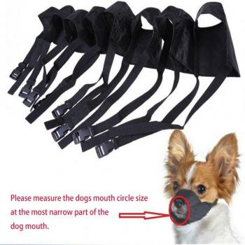 Soft Nylon Dog Muzzle for Barking and Biting, Adjustable for Small and Large Pets