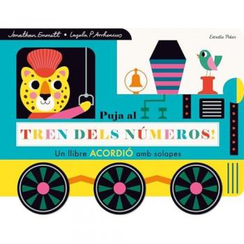 Puja al tren dels números! Llibre desplegable amb solapes.
