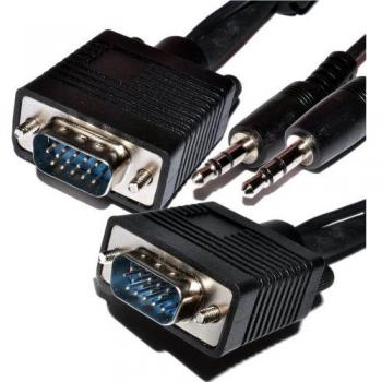 Long Length VGA/SVGA HD15 TV Video Cable with Audio Jack