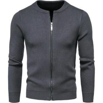 Cardigan en tricot pour homme, à manches longues, épais, hiver, avec revers