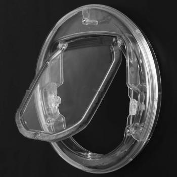 Puerta redonda para animales, 4 vías, con solapa para ventana de vidrio