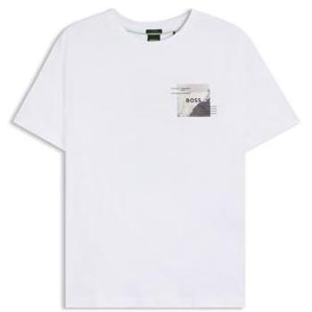 BOSS Regular Fit White Logo Printed T‑shirt for Men