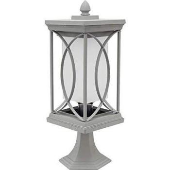 Tête de Lampe Jardin Solaire Argent 27×47