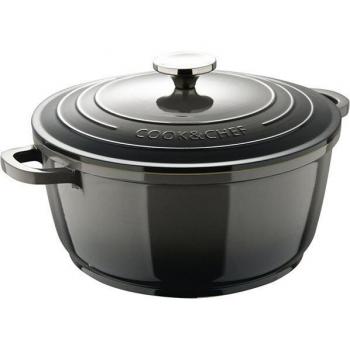 Cacerola Bergner Excalibur 28cm con tapa gris