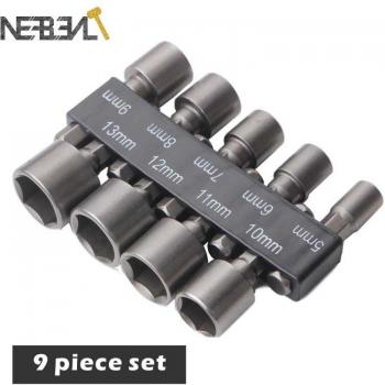 9/14pcs Pneumatic Bits and Magnetic Nut Driver Set