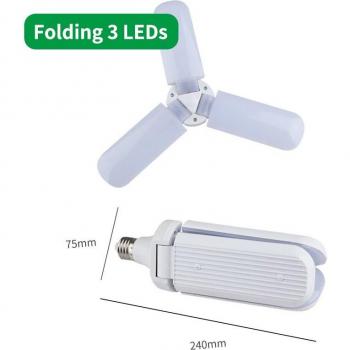 Foldable Fan Blade Light Fixture E27 AC 95V-265V Warm White Cool White 2 Leaf