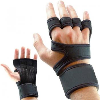 Paire de gants fitness anti‑glissés demi‑doigts