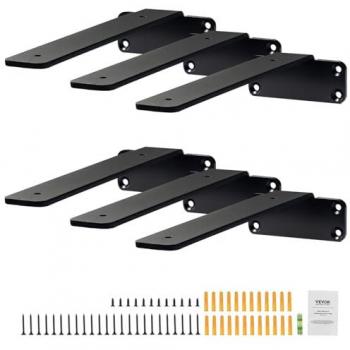 Supports d'étagère en acier noir 5 mm