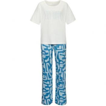 S.Oliver Damen Pyjama (2 tlg.) mit grafischem Muster