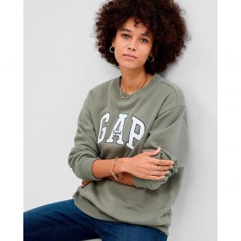 GAP Felpa Donna Verde con Ricamo Girocollo Taglia M
