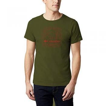 Columbia Bluff Mesa Graphic T-Shirt Homme, New Olive CSC W, FR : M