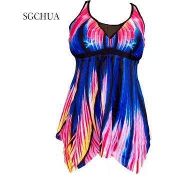 Veste de bain grande taille 5XL : tankini + jupe