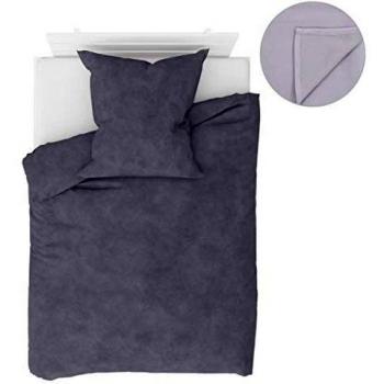 Set de Chambre Gris Molleton – Couette, Housses d’Oreiller, Drap 135x200 cm