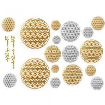 Gold‑Geprägtes Blumentattoo “Lebensblüte” – 18 k